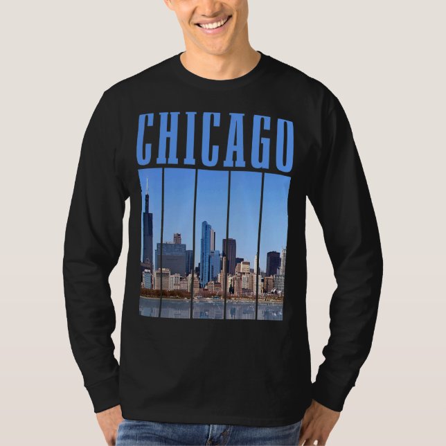Chicago Skyline Illinois Vintage Pride Chicago T Shirt (Framsida)