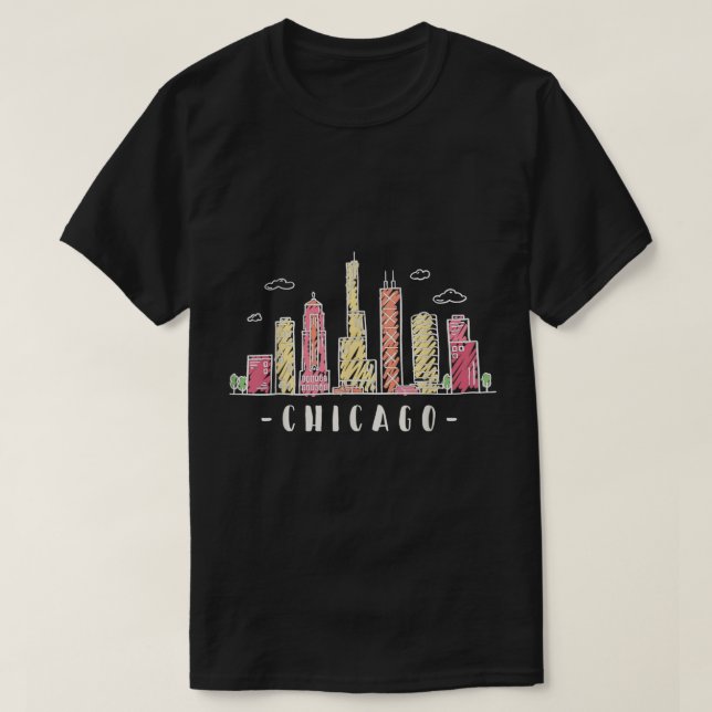Chicago Skyline Illinois Vintage T-Shirt (Design framsida)