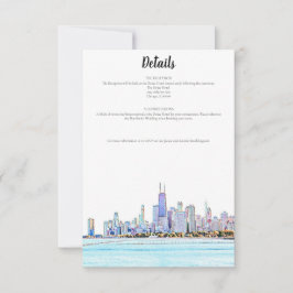 Chicago Skyline-informationskort Inbjudningar