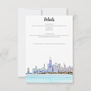 Chicago Skyline Informationskort Inbjudningar