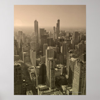 Chicago Skyline, John Hancock Center Skytyre Poster