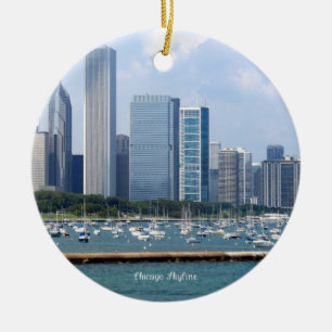 Chicago Skyline Julgransprydnad Keramik