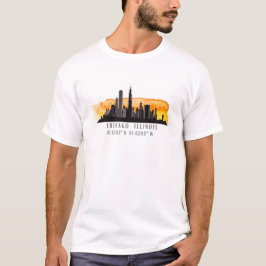 Chicago Skyline Latitude & Longitud T Shirt