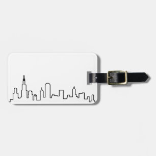 Chicago Skyline Luggage Tag Bagagebricka