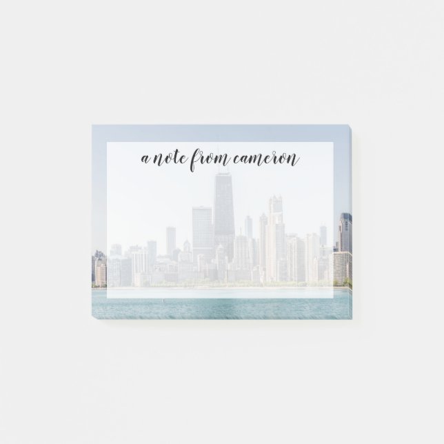 Chicago Skyline med Sjö Michigan Post-it Block (Framsida)