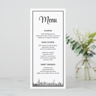 Chicago Skyline Menu Meny