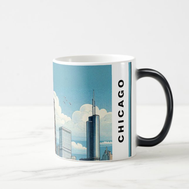 Chicago Skyline Modern Magisk Mugg (Höger)