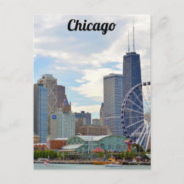 Chicago Skyline Navy Pier & Hancock Vykort