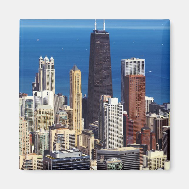 Chicago Skyline och landmärken Magnet (Framsidan)