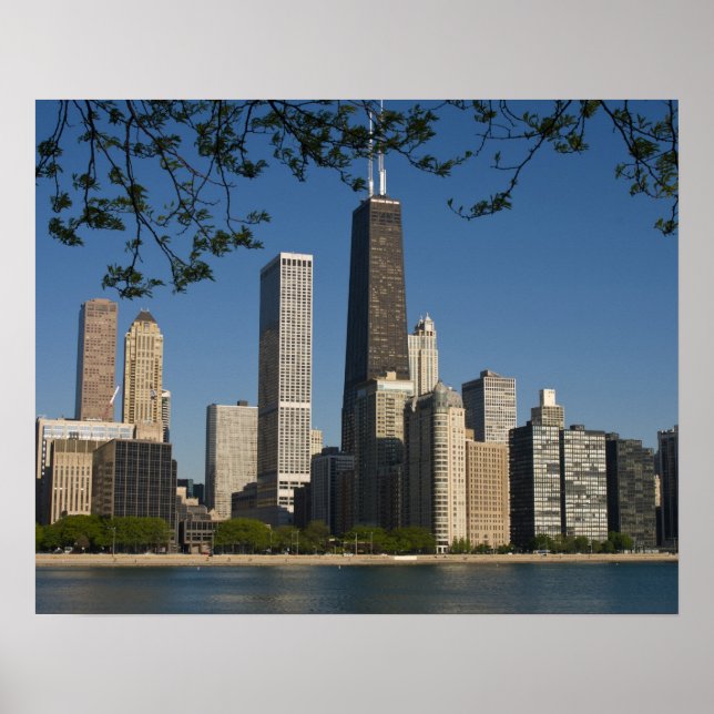 Chicago skyline och Sjö Michigan, Sjö Shore Poster (Framsidan)