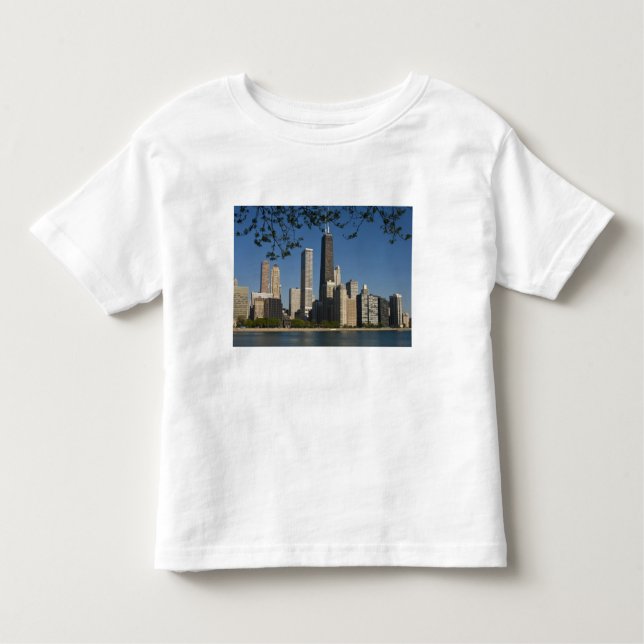 Chicago skyline och Sjö Michigan, Sjö Shore T Shirt (Framsida)