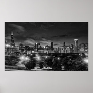 Chicago Skyline på Canvas Poster