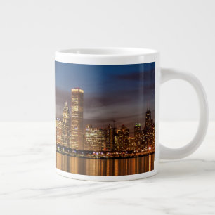 Chicago Skyline på natten Jumbo Mugg