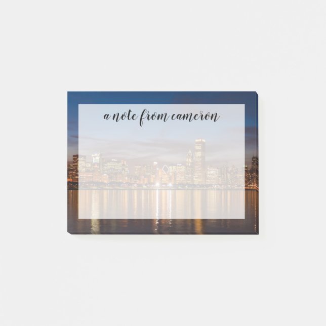 Chicago Skyline på natten Post-it Block (Framsida)