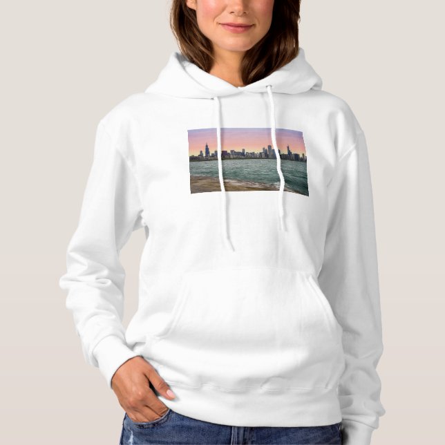 Chicago Skyline Painterly T Shirt (Framsida)