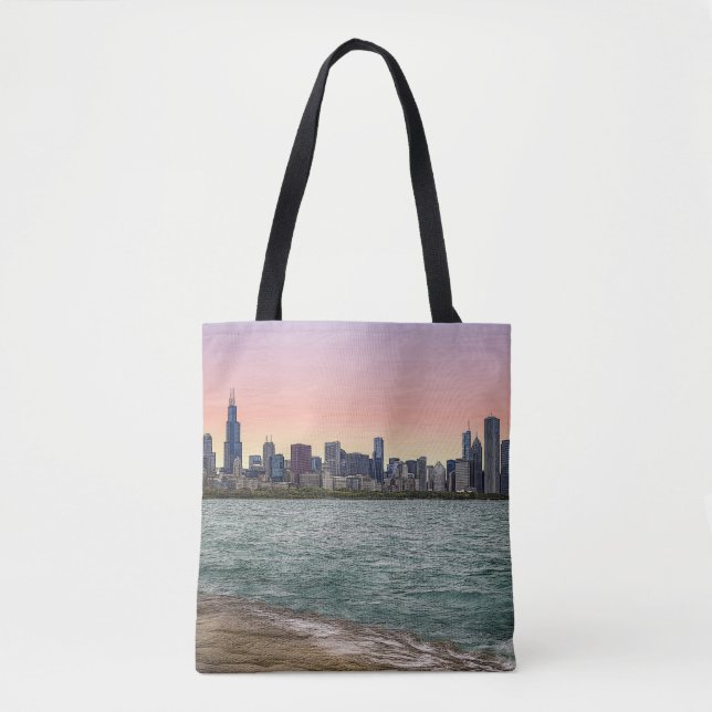 Chicago Skyline Painterly Tygkasse (Framsida)