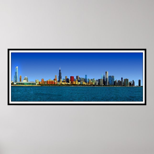 CHICAGO SKYLINE PANORAMA POSTER (Framsidan)