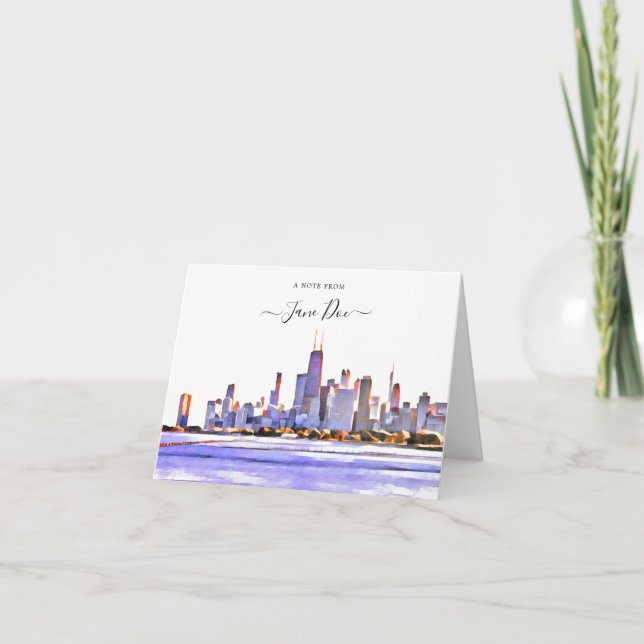 Chicago Skyline Personlig Note Card Tack Kort (Framsida)