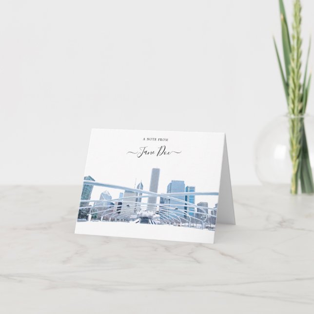 Chicago Skyline Personlig Note Card Tack Kort (Framsida)