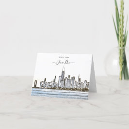 Chicago Skyline Personlig Note Card Tack Kort