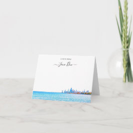 Chicago Skyline Personlig Note Card Tack Kort