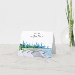 Chicago Skyline Personlig Note Card Tack Kort