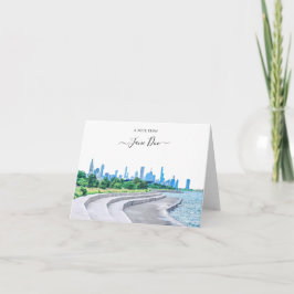 Chicago Skyline Personlig Note Card Tack Kort