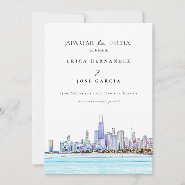 Chicago Skyline plan, Apartar la fecha! Kort (Framsida)
