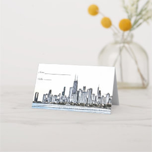 Chicago Skyline Platskort Placeringskort