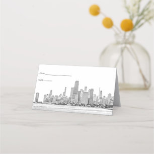 Chicago Skyline Platskort Placeringskort
