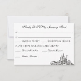 Chicago Skyline Platt Tackkort OSA Kort