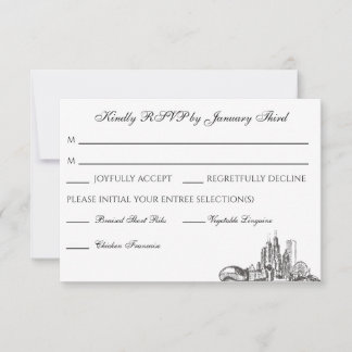 Chicago Skyline Platt Tackkort OSA Kort