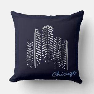 Chicago Skyline Polyester Kudd Kudde