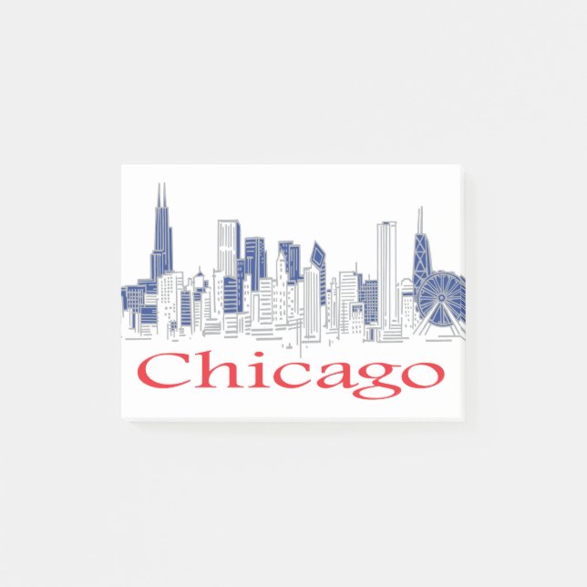 Chicago-Skyline Post-it Block (Framsida)