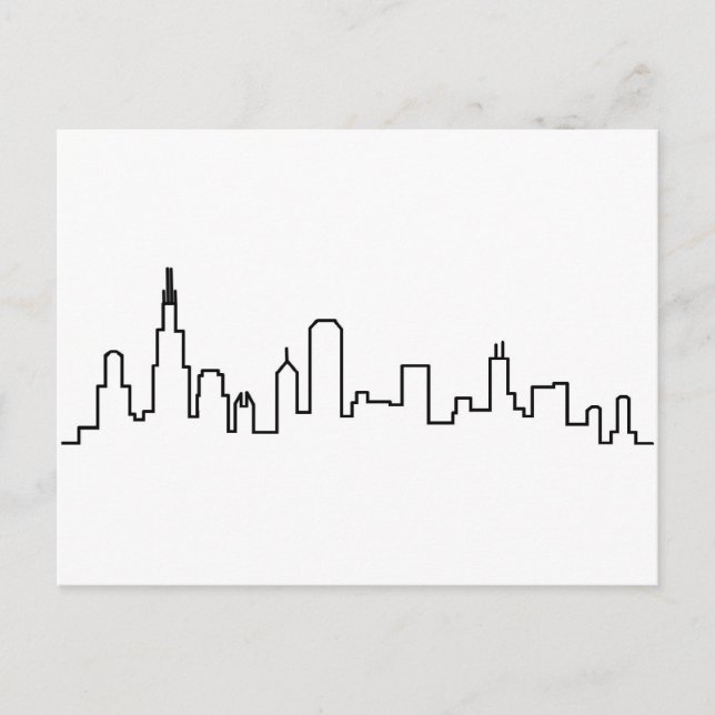 Chicago Skyline Postcard Vykort (Framsida)