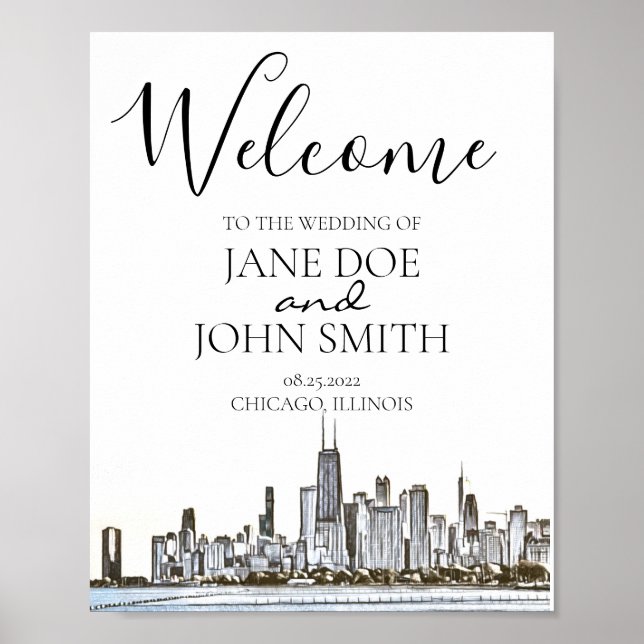 Chicago Skyline Poster (Framsidan)