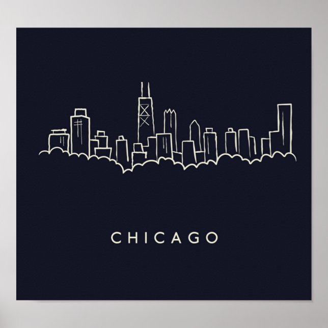 Chicago Skyline Poster (Framsidan)