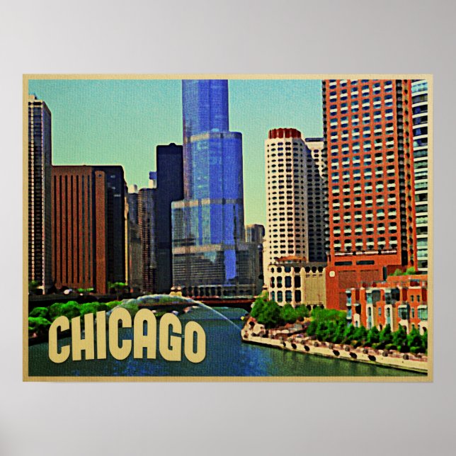 Chicago Skyline Poster (Framsidan)