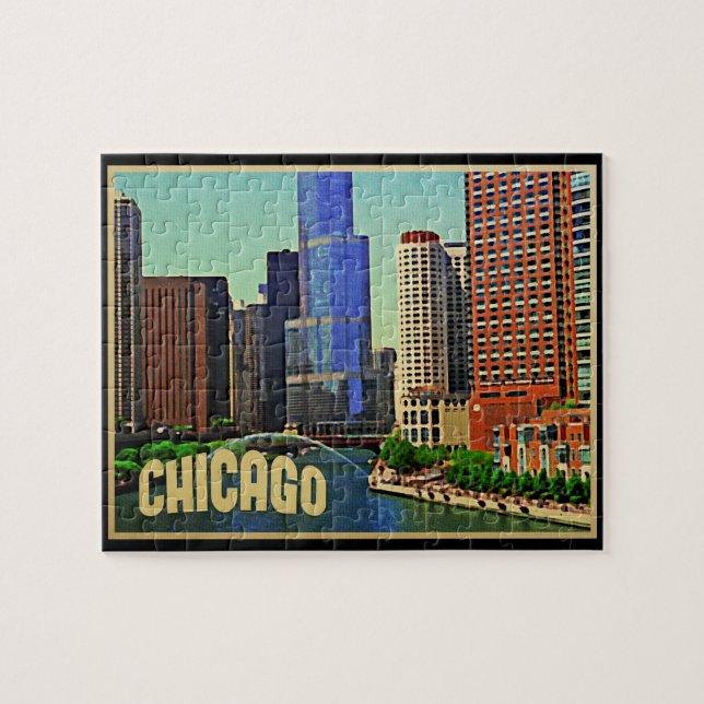 Chicago Skyline Pussel (Horisontell)