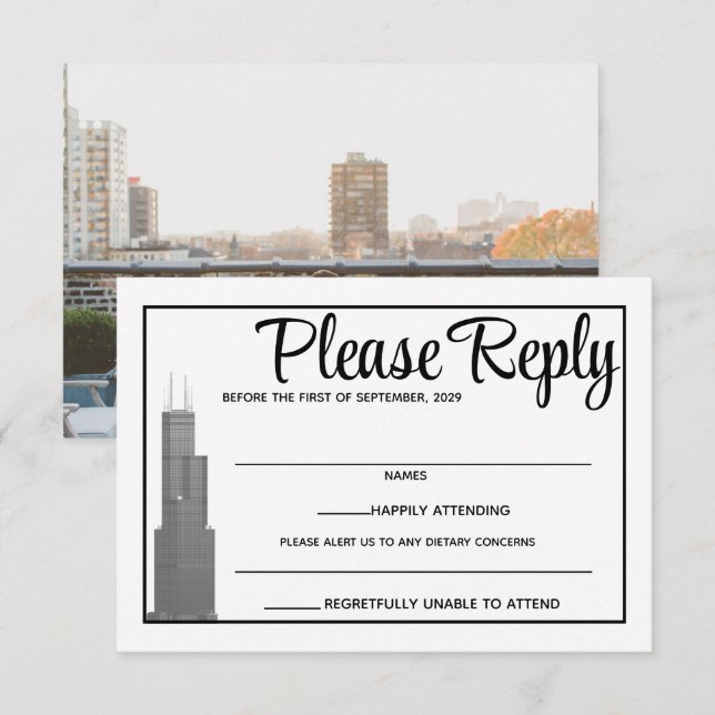 Chicago Skyline Response Card OSA Kort (Fram/baksida)