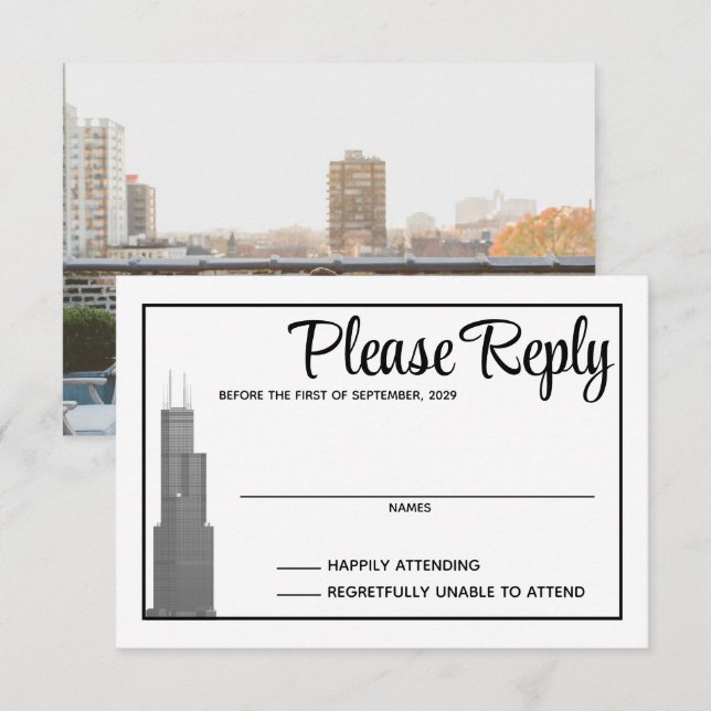 Chicago Skyline Response Card OSA Kort (Fram/baksida)