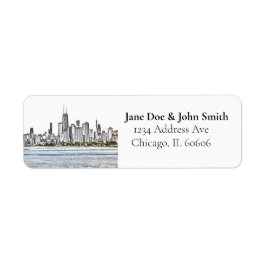 Chicago Skyline Returetiketters Returadress Etikett