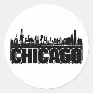 Chicago Skyline Runt Klistermärke