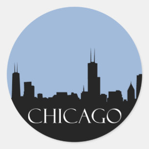 Chicago Skyline Runt Klistermärke