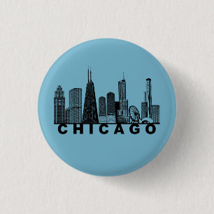 Chicago Skyline Silhuett Knapp
