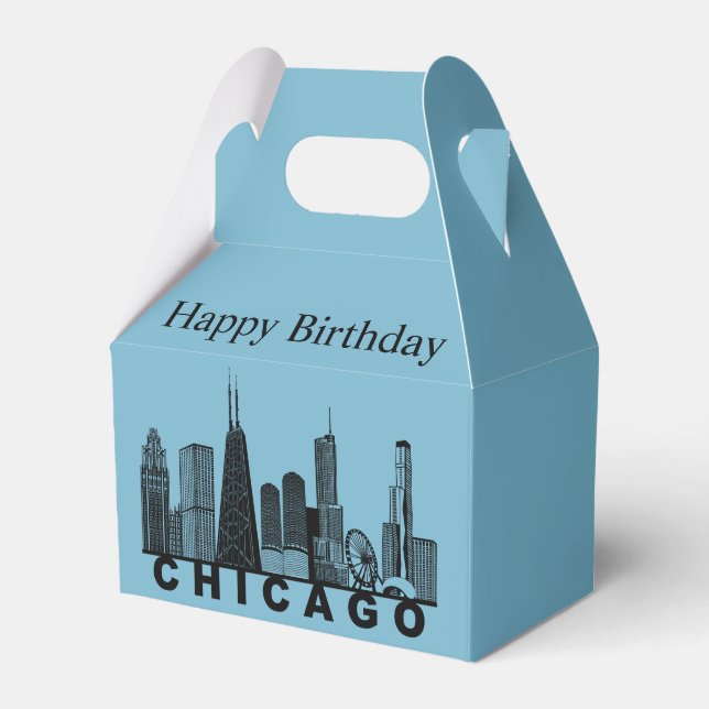 Chicago Skyline Silhuett  Presentaskar (Framsidan Sidan)