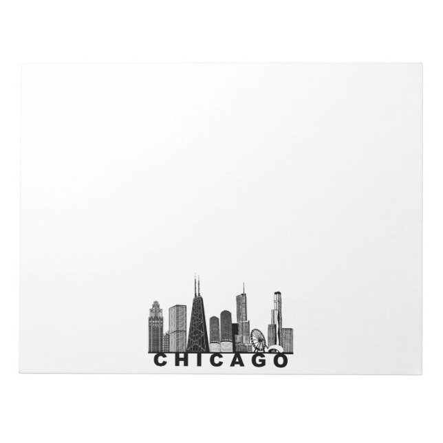 Chicago Skyline Siluett  Anteckningsblock (Framsida)