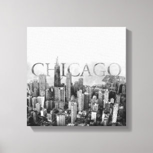 Chicago Skyline Sketch Canvastryck