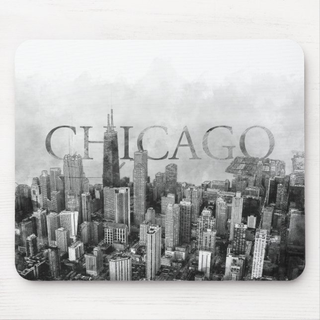 Chicago Skyline Skiss Musmatta (Framsidan)