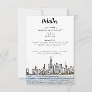 Chicago Skyline Spanska informationskort Inbjudningar